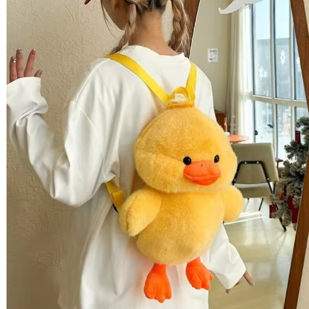 Baby Duckling Plush Backpack — Worn on Back Lifestyle