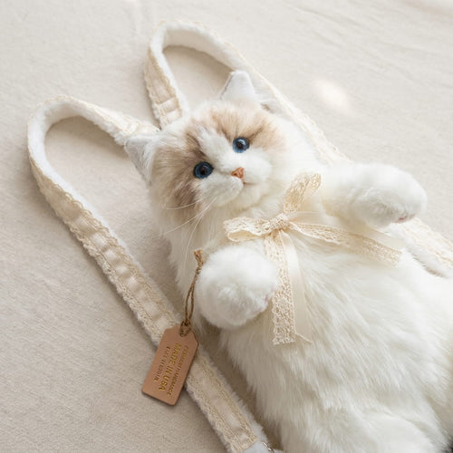 Ragdoll Cat Plush Backpack — Cute Realistic Kitty Bag