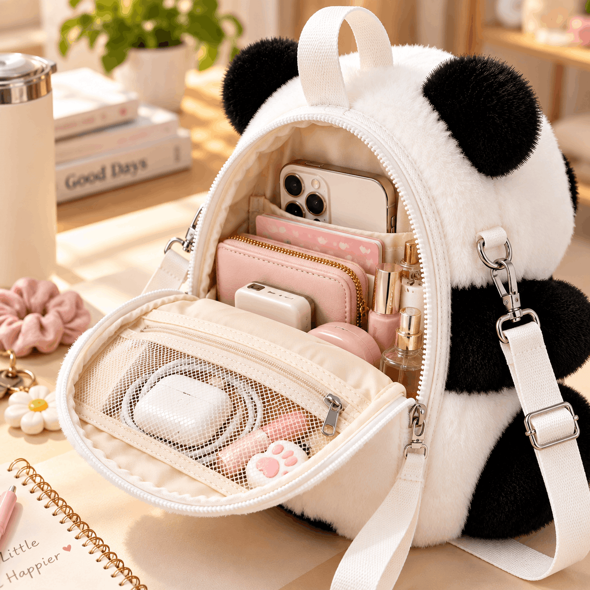 Panda Plush Bag — Cute Fluffy Panda Purse