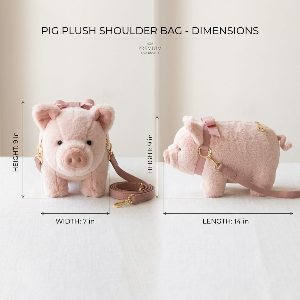 Baby Piglet Plush Bag — Cute Fluffy Piggy Purse