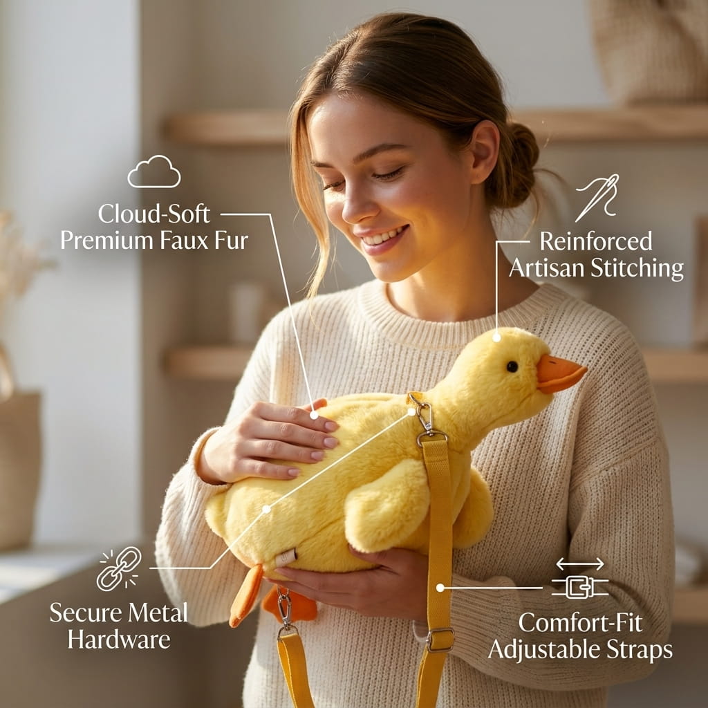 Long-Neck Duck & Goose Plush Backpack — Silly Cuddle Companion