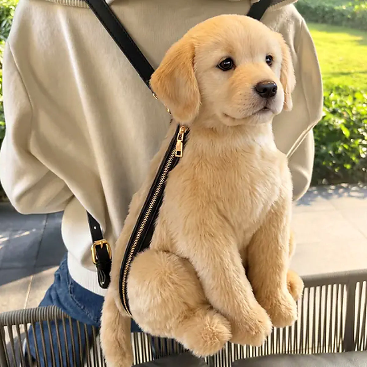 PupPal Realistic Golden Retriever Dog Backpack - Front View