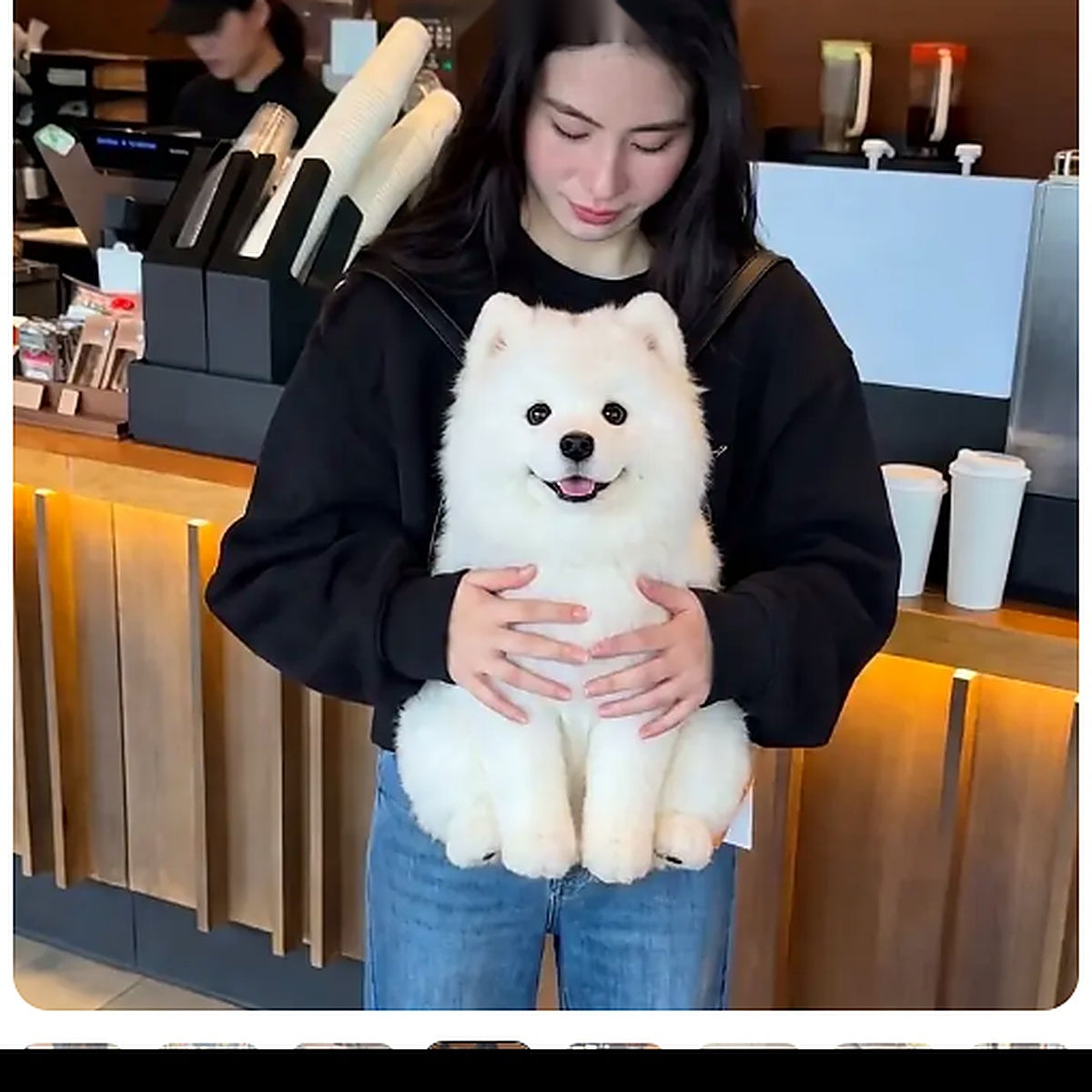 PupPal™ Realistic Samoyed Dog Backpack — Cuddle Hug Companion