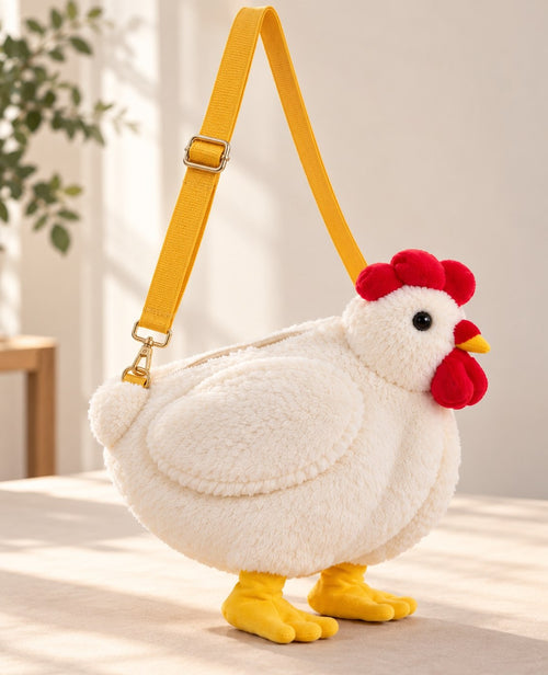 Chicken Plush Bag — Cute Fluffy Hen Purse