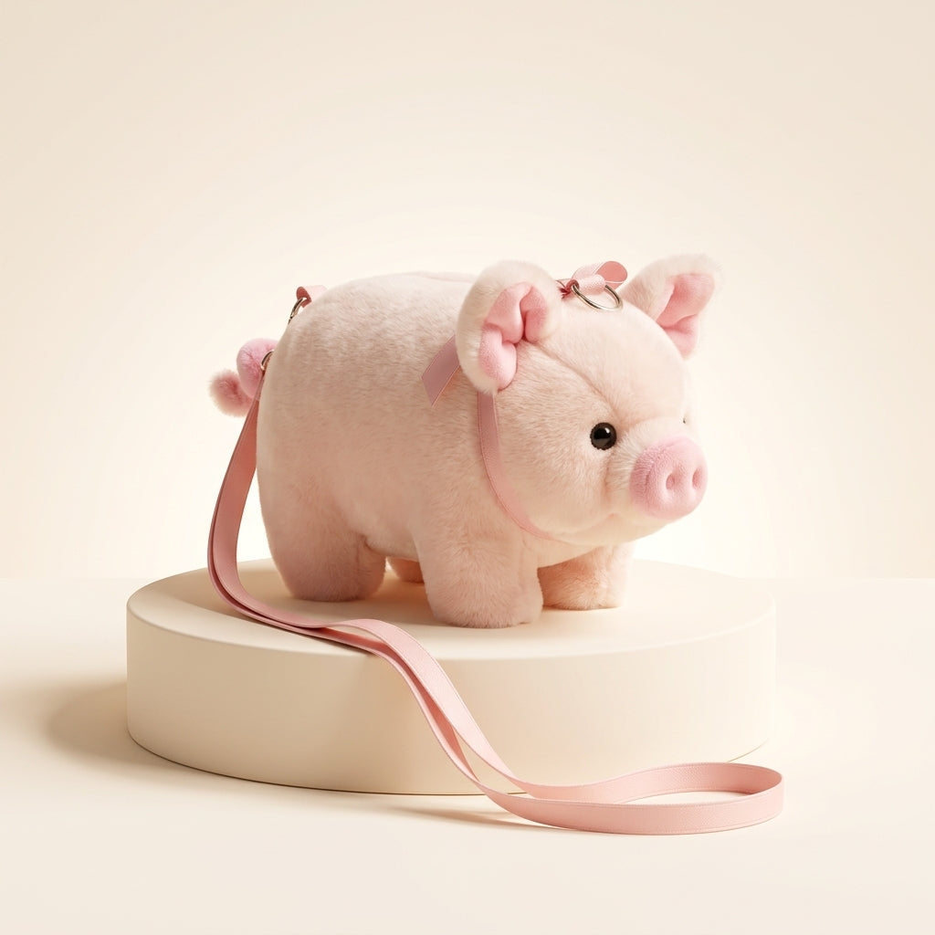 Baby Piglet Plush Bag - Studio Pedestal Master View